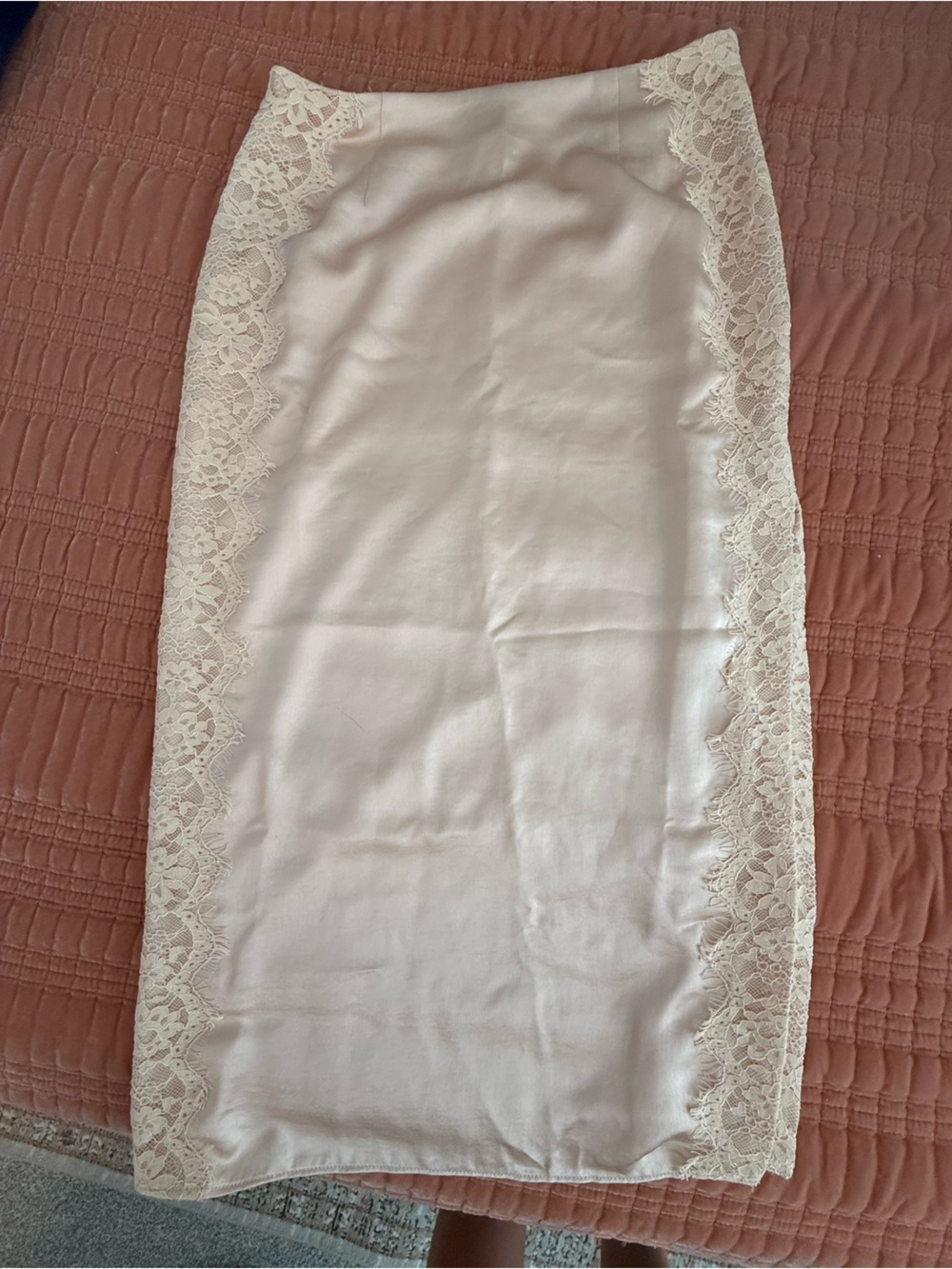 Blush Lace-Trim Skirt